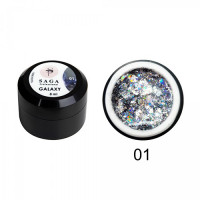 Гель для дизайна Saga Professional GALAXY Glitter №01, 8 мл