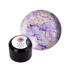 Гель для дизайна Saga Professional GALAXY Glitter №10, 8 мл