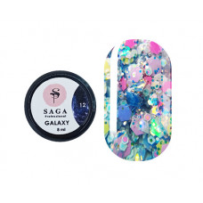 Гель для дизайна Saga Professional GALAXY Glitter №12, 8 мл