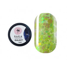 Гель для дизайна Saga Professional GALAXY Glitter №14, 8 мл