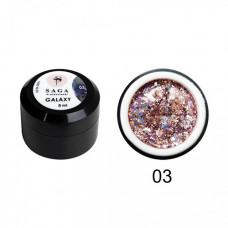 Гель для дизайна Saga Professional GALAXY Glitter №03, 8 мл