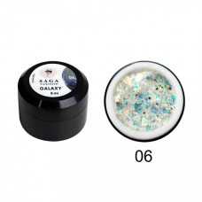 Гель для дизайна Saga Professional GALAXY Glitter №06, 8 мл