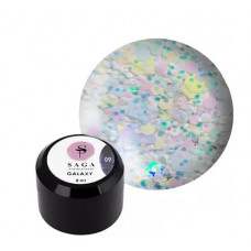 Гель для дизайна Saga Professional GALAXY Glitter №09, 8 мл