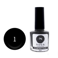Лак-краска для стемпинга SAGA №01 (черный), 8 мл