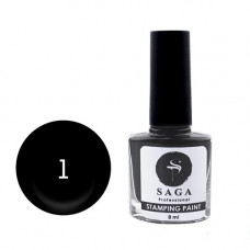 Лак-краска для стемпинга SAGA №01 (черный), 8 мл