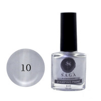 Лак-краска для стемпинга SAGA №10 (серебро), 8 мл